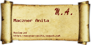 Maczner Anita névjegykártya