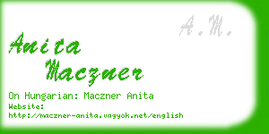 anita maczner business card